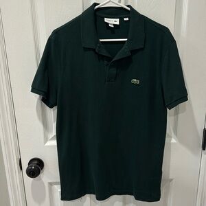 Recent Lacoste Green Pique Polo Shirt L Slim